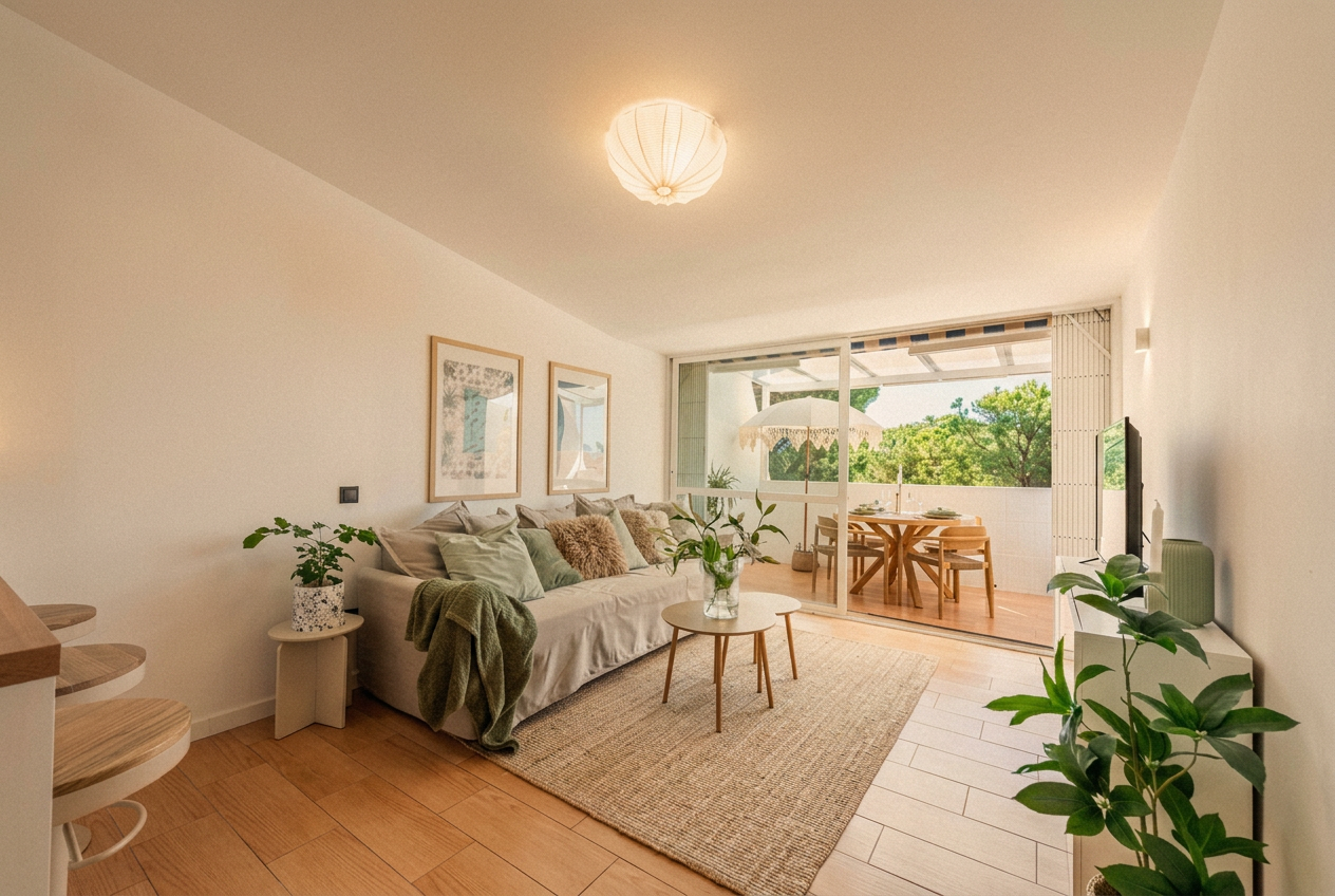 Living room opening onto the terrace